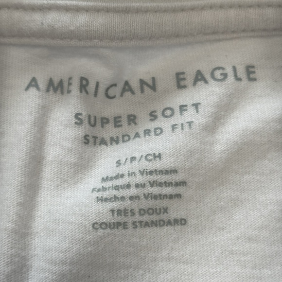 American Eagle Outfitters White Short Sleeve Tee with Graphic Print - Picture 2 of 4